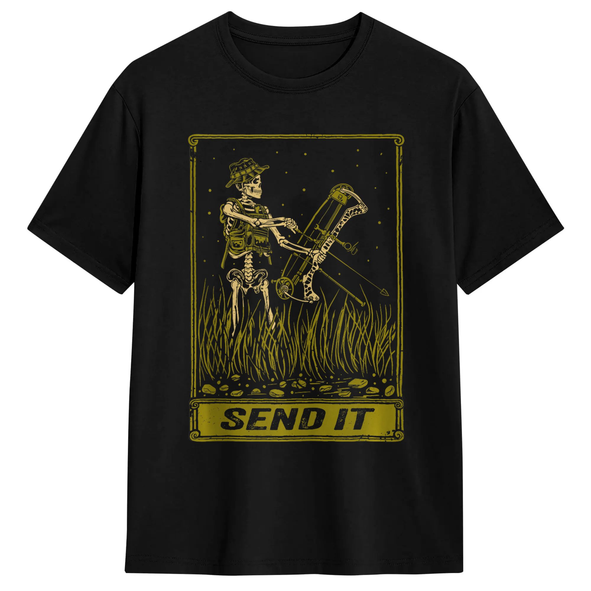 Outdoor Adventure Clothing - Send It Vintage Bowfishing Skeleton Outdoor