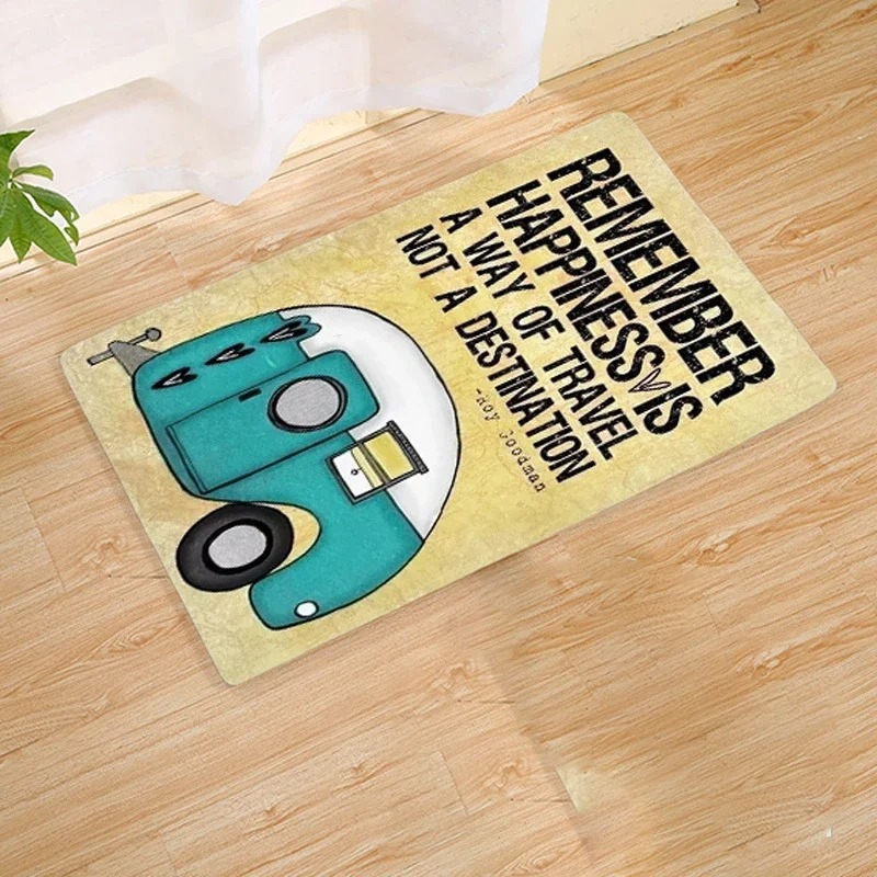 Camper Trailer Patterned Floor - Outdoor Adventure Names ulasan dan harga