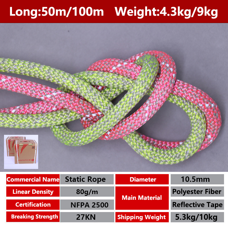 10.5mm Rock Climbing Rope 100M - Rope Climbing Static ulasan dan harga