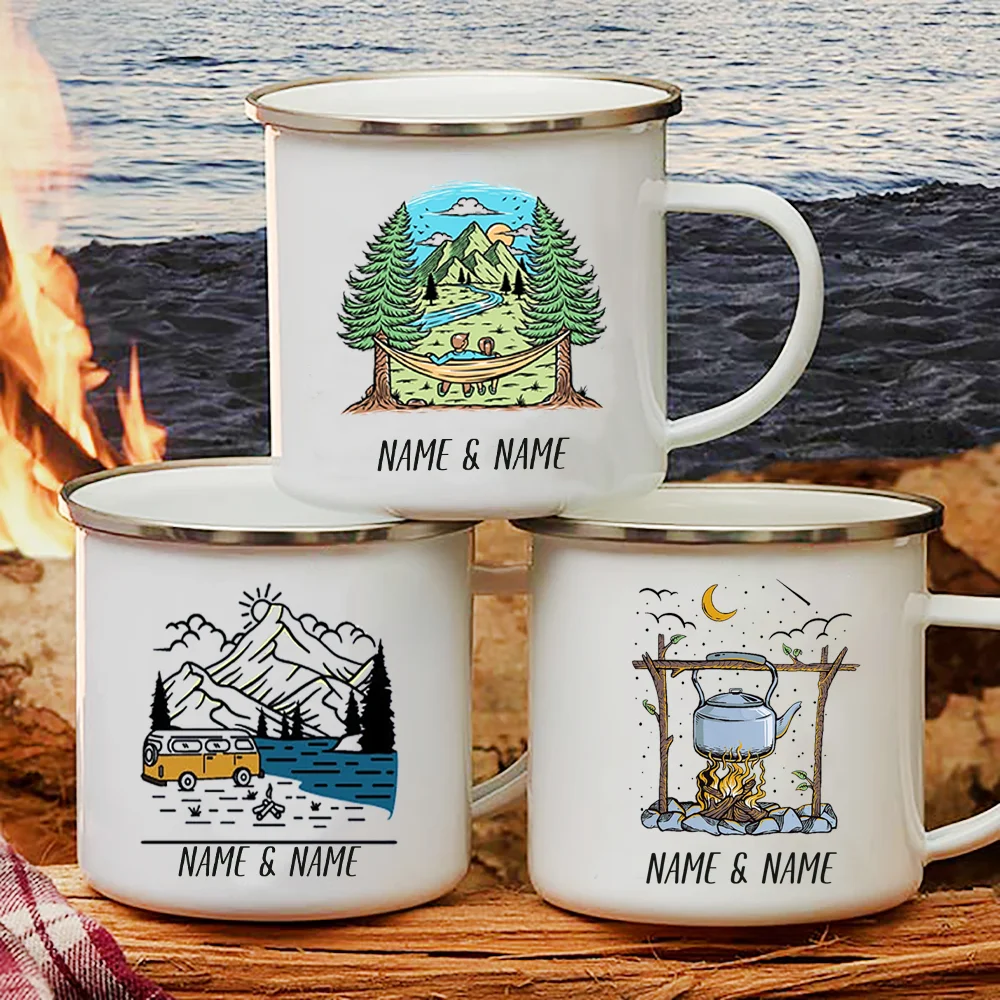 Enamel Mug with Personalized N - Outdoor Adventure Names ulasan dan harga