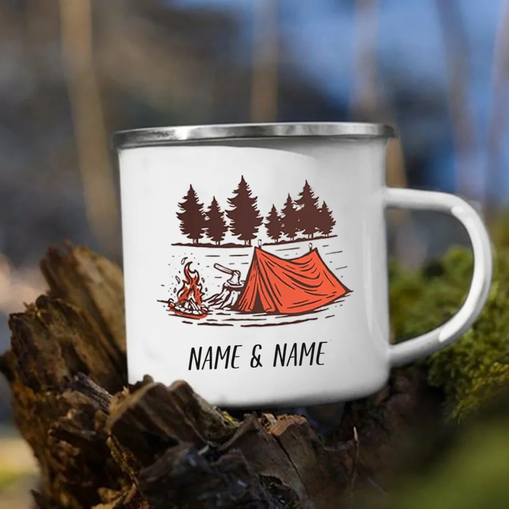 Enamel Mug with Personalized N - Outdoor Adventure Names ulasan dan harga