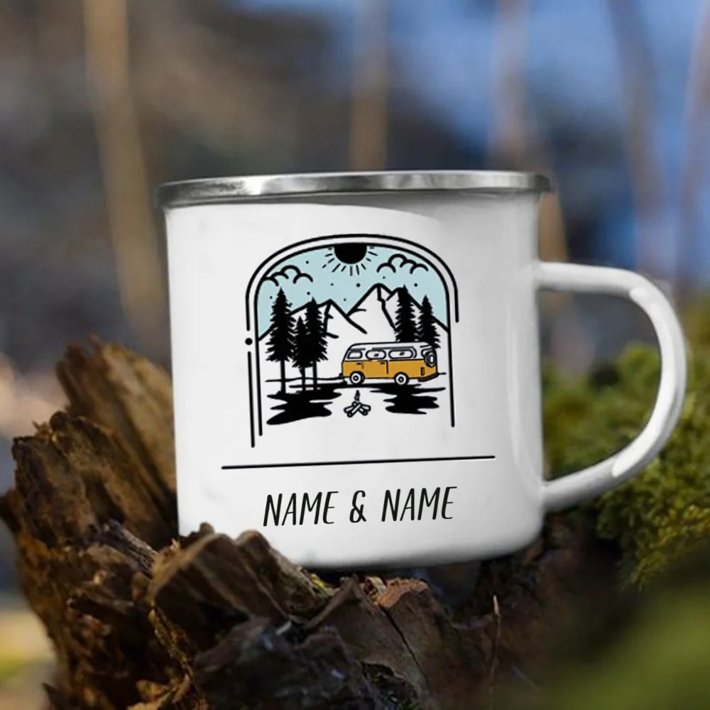 Enamel Mug with Personalized N - Outdoor Adventure Names ulasan dan harga